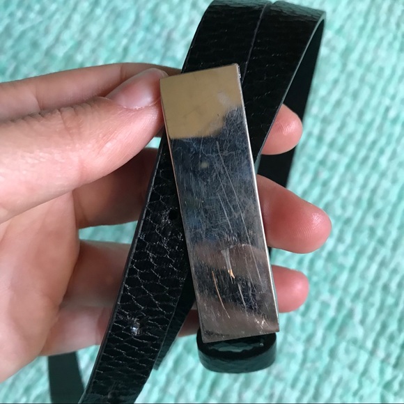 Vegan Leather Black Belt - sz Sz - Picture 2 of 4